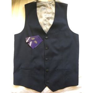 Navy Plaid Bespoke Vest, Ermenegildo Zegna Fabric